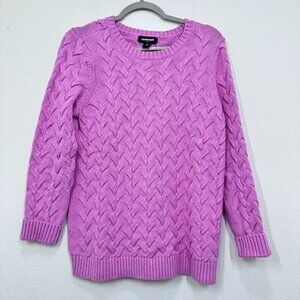 Lands' End Women's Lilac Cable Knit Sweater